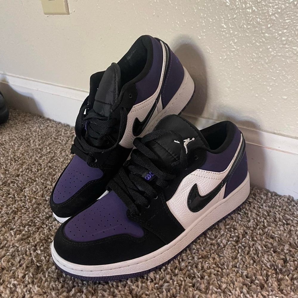Black and Purple Nike Jordans